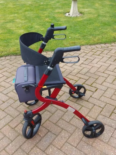 4 Wheel Rollator Care-co MobilityWalker with Seat & Bag