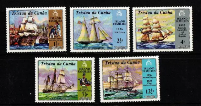 Tristan Da Cunha Sg153-157 1971 Island Families Mnh