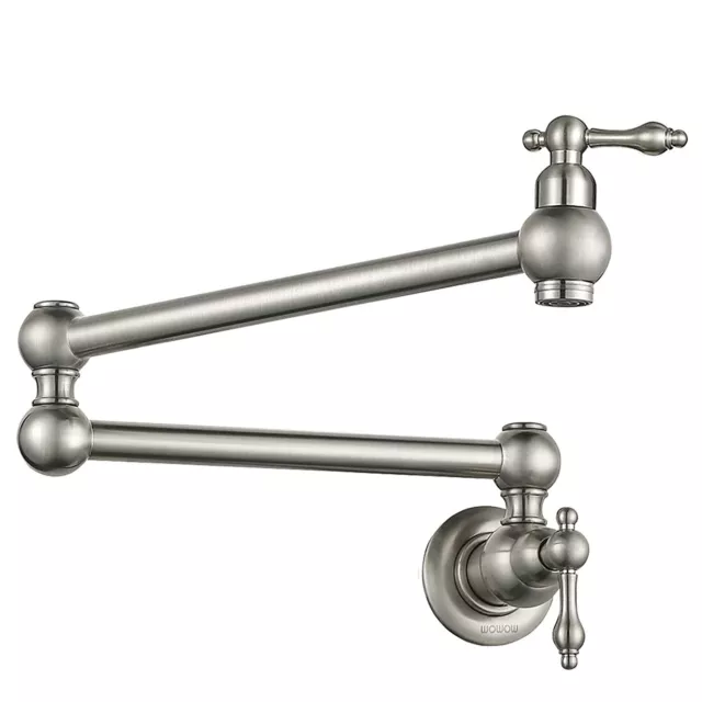 Wall Mount Solid Brass Pot Filler Faucet Swing Arm Folding Kitchen Faucets
