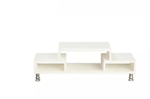 TV Stand Modern White Plastic Lounge Furniture Dolls House Miniature 1:12 Scale