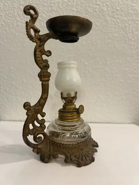 1888 Antique Vapo Cresolene Kerosene Miniature Vaporizer Oil Lamp ~ Made in USA