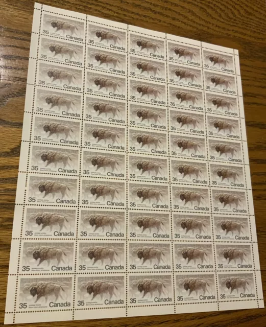 1981 Canadian Bison Endangered Wildlife 35 Cent Stamp Sheet N/H