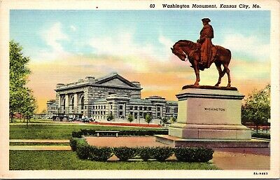 Washington Monument Kansas City Missouri MO Union Depot Unposted Postcard