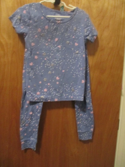 Girls Size 7 Stars And Hearts  2 Piece Pajama Set Carter's Year Round