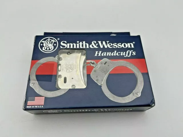 Smith & Wesson 300-1 Hinged Police Handcuffs Nickel 350096 High Quality USA