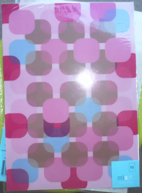 10 Sheets A4 RETRO Sheer vellum Party Invitation Atomic Pink/Brown/Blue Tutti
