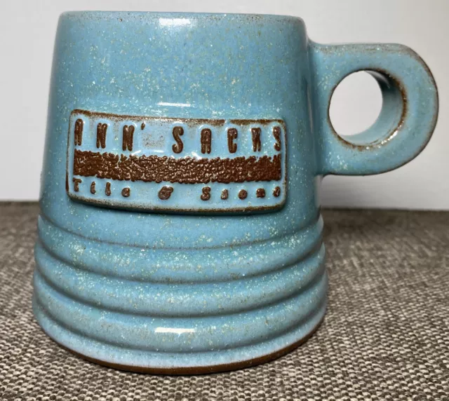 Taza de azulejos cerámica azul turquesa marrón café moteado