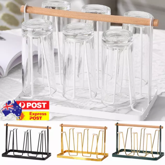 Removable Glass Cup Drying Rack Water Mug Drain Stand Drainer Holder Organizer