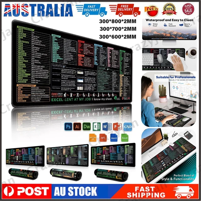 2025 EXCEL CHEAT Sheet Desk Mat, Excel Shortcuts Mouse Pad, Shortcuts ...