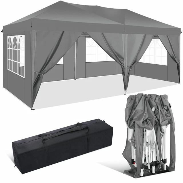 Pavillon 3x3m/3x6m  Wasserdicht Anti-UV Gartenpavillon Stabile UV-Schutz Faltbar