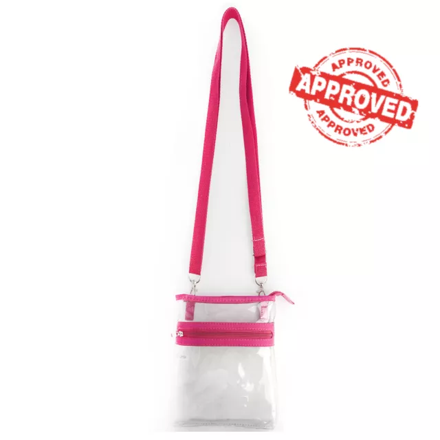 HOT Pink Small Transparent Purse Clear Handbag Shoulder Cross body Bag Concert