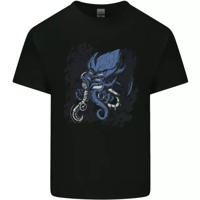 Cyberpunk Cthulhu Kraken Octopus Kids T-Shirt Childrens