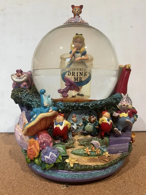 Vintage Disney Alice in Wonderland Drink Me All The Golden Afternoon Snow Globe