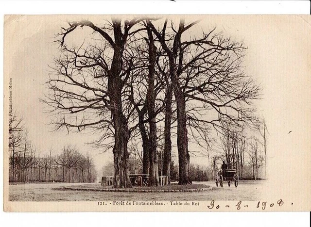 CPA 77 BRIE Env. Melun Forêt de FONTAINEBLEAU La Table du Roi Written 1903 Animated
