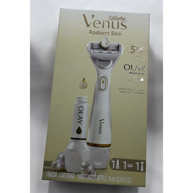 ** Kit de inicio de navaja en polvo de perlas hidratante Venus piel radiante con crema hidratante Olay