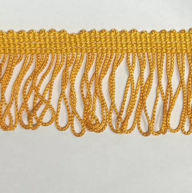 Fringing 45mm Golden Orange Rayon Fring Sash, Fabric Embellishments Per Metre