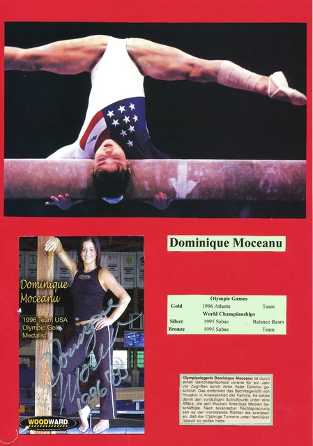 Dominique Moceanu  USA  Turnen 1.OS 1996 Karte original signiert WL 340917