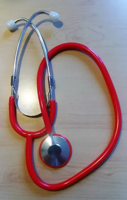 Med-Comfort ® Stethoskop Stethoscope  Einzelkopf Flachkopf rot, von Ampri