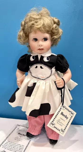 Hamilton Heritage Collection, 1993, Porcelain Becky Doll by Bets Van Boxel w/coa