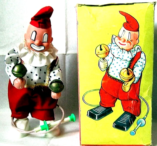 CLOWN MUSICIEN AUTOMATE EN PORCELAINE ET TISSU - 4 magnifiques gamins CLOWN MUSICIEN AUTOMATE EN PORCELAINE ET TISSU - 4 magnifiques gamins