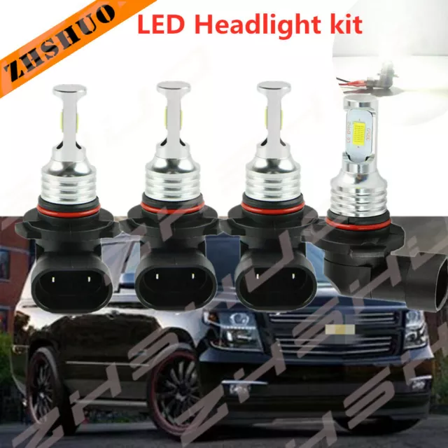 For Chevy Tahoe 2001-2006 4x Combo LED Headlight Kit Bulbs High Low Beam 6000K