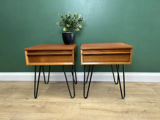 Retro/Vintage Mid Century Teak Pair Of Two Bedside Cabinets By Austin Suite