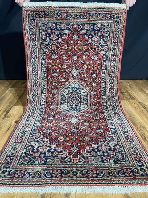 Schöner Handgeknüpfter Perser Orientteppich Herati Bidjar Medaillon Rug 132x72cm