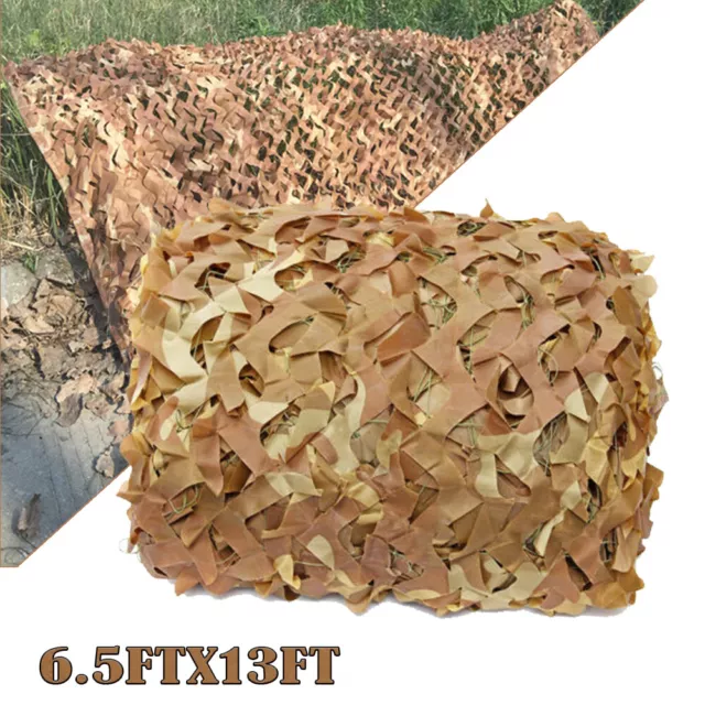 6.5ftx13ft Camo Netting Blinds Sunshade Camping Shooting Hunting Desert Leaves