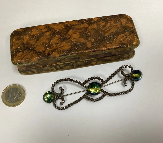 Grande Broche Vintage Or Et Argent Mat - Modèle 5530, Bijou élégant Et Unique, Occasion En Excellent état