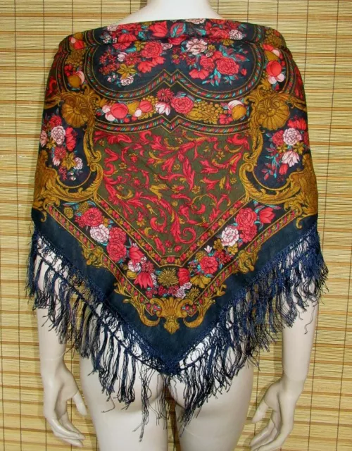 PANNO COSTUME COLORATO - SPALLINE - VINTAGE - CHALLIS - 76 cm x 76 cm