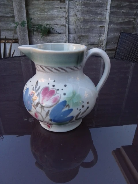 Scottish Buchan Portobello Pottery Pitcher Jug Monogrammed Hand Painted