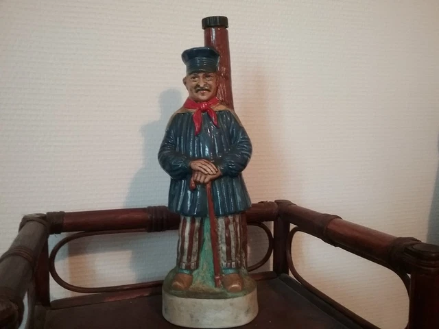 Ancienne Bouteille Liqueur KLEM - Personnage Russe à La Guitare - Céramique - 1978
