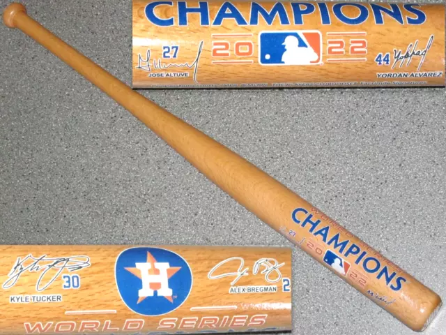 HOUSTON ASTROS~2022 WORLD SERIES CHAMPIONS~MINI BASEBALL BAT w/PLAYER SIGNATURES