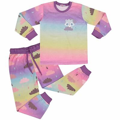 Bambine Pigiama Cloud Print Contrast Top Bottom Rainbow Sleepwear Set 2-13 ANNO