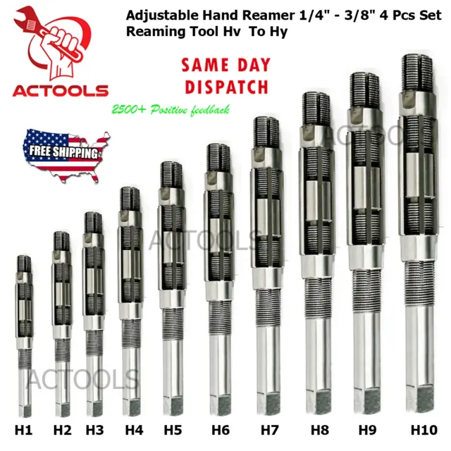 10 Pcs New Adjustable Hand Reamer Set H1 to H10 Sizes (15/16-1-1/16) USA ACTOOLS