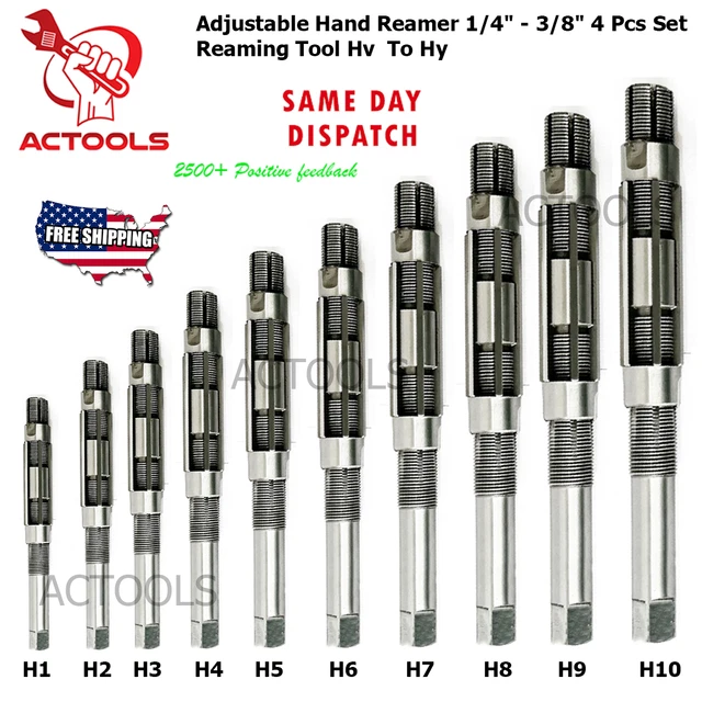 10 Pcs New Adjustable Hand Reamer Set H1 to H10 Sizes (15/16-1-1/16) USA ACTOOLS