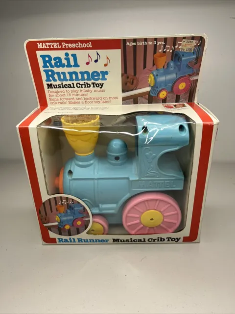 Vintage Mattel Preschool Rail Runner Musical Crib Toy Train 1979