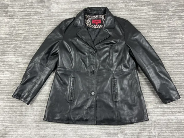 Excelled Collection Jacket Womens Extra Large Black Genuine Soft Leather