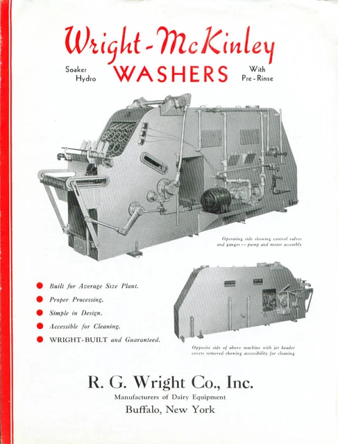 Wright-McKinley Soaker Hydro Bottle Washer folder 1939