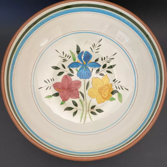 Stangl Country Garden 12 1/4" Large Salad Bowl Centerpiece Bowl Redware Pottery