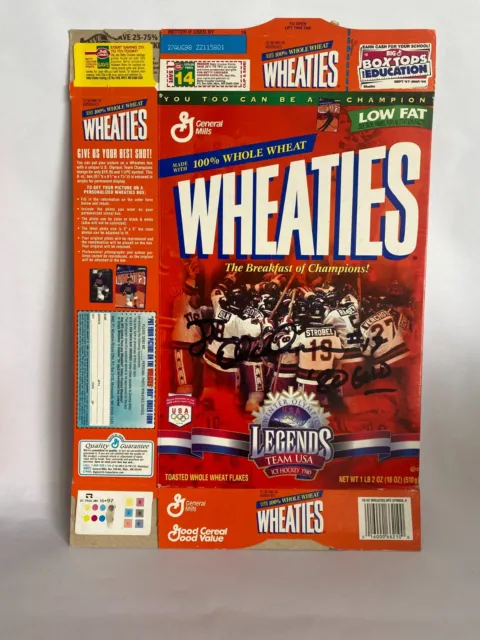 Miracle on Ice 1980 USA Hockey Wheaties Cereal Box Signed by Jack O'Callahan