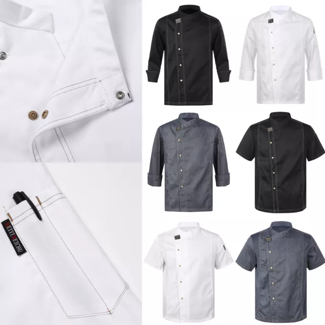 Veste de Cuisinier Unisexe Vêtements de Cuisine Professionnel Uniforme de Chef 3