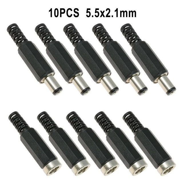 Connecteur d'alimentation DC 2,1*5,5 mm/2,5*5,5 mm mâle + femelle flambant neuf