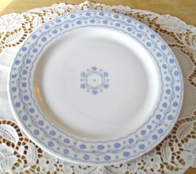Vintage Syracuse China O.P.CO  Blue Leaves & Flowers  8 7/8" Plate ~