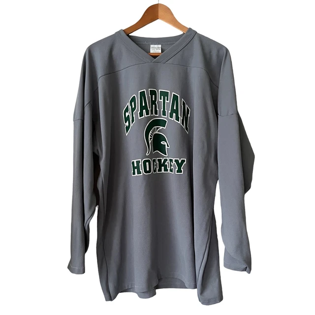 Vtg Athletic Knit Michigan State Spartans MSU NCAA Hockey Jersey Mens XL Canada