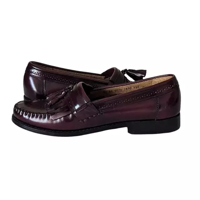 BASS WEEJUNS PENNY Loafers Leather Tassel Burgundy Classic Preppy 11EE ...