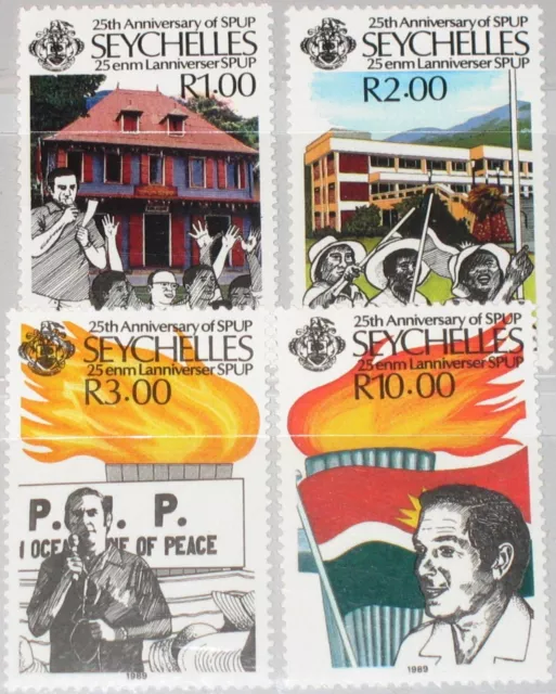 SEYCHELLES SEYCHELLEN 1989 690-93 667-70 25 Ann SPUP Peoples United Party MNH