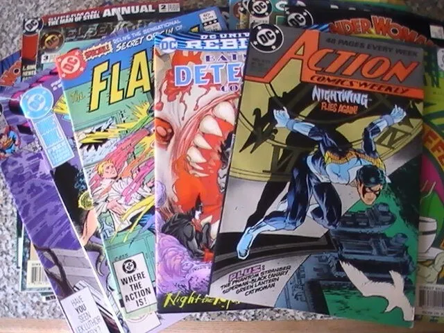 Huge Job Lot Of 60 Dc Comics - Batman , Wonder Woman , Flash , Superman Etc