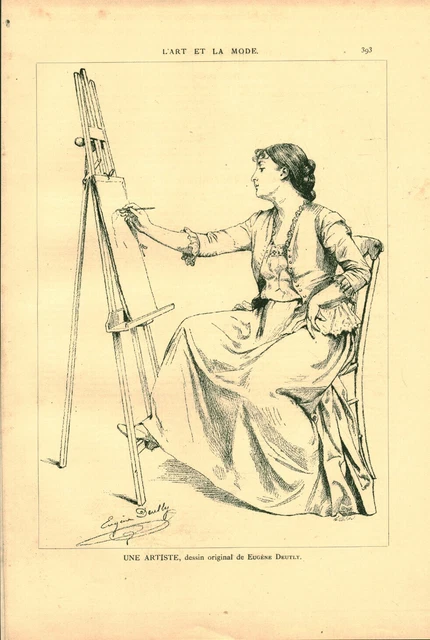 Gravure ancienne 1889 moisson à Criquebeuf Albert Fourié ssue du livre