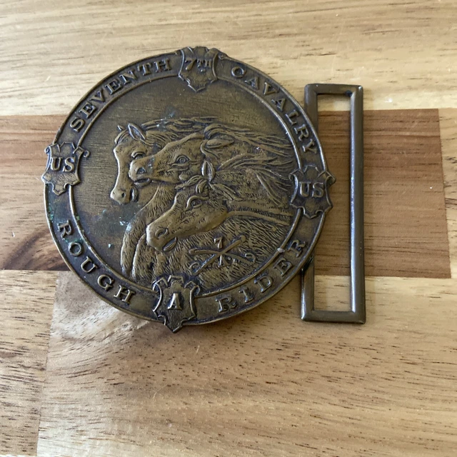 VINTAGE SEVENTH CAVALRY Rough Rider Belt Buckle $16.14  display picture 1
